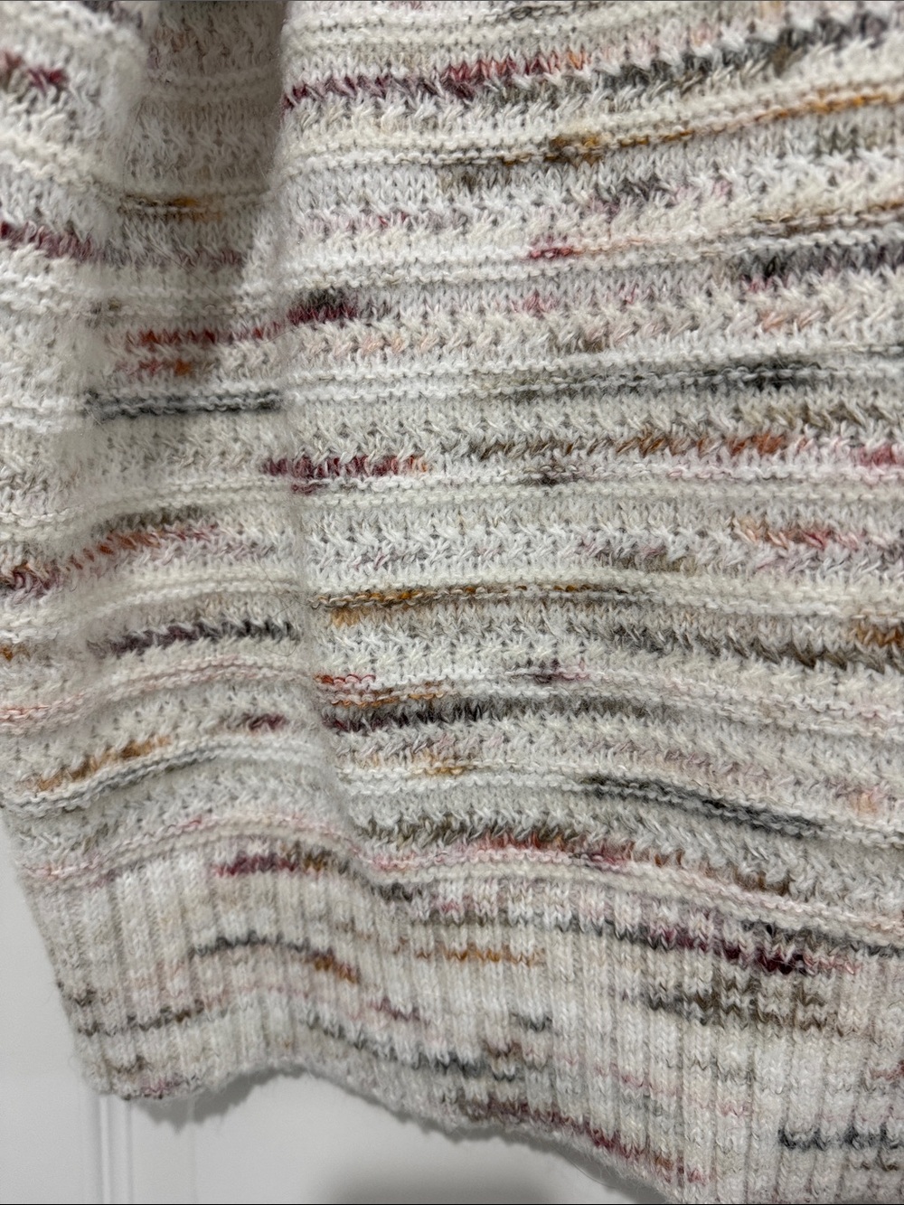 Time and Tru Cream Autumn Colored Speckled Short Sleeve Crewneck Sweater XXL - Picture 3 of 5
